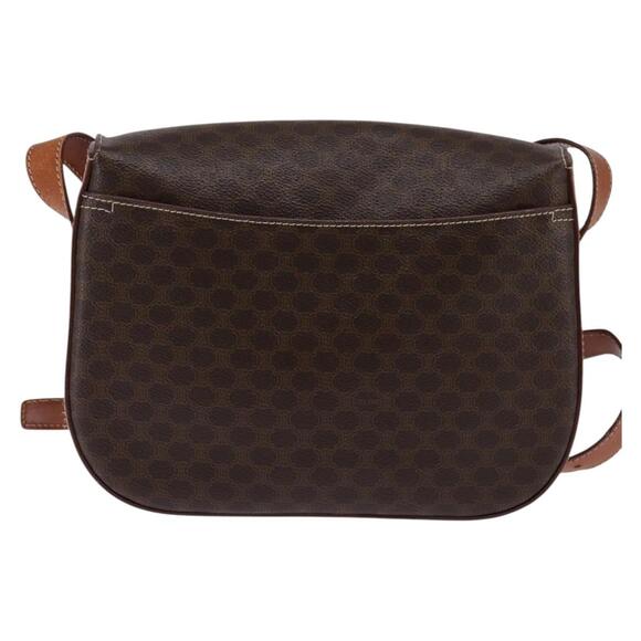 CELINE Macadam Canvas Shoulder Bag Pvc Leather Brown Gold - Picture 3 of 12